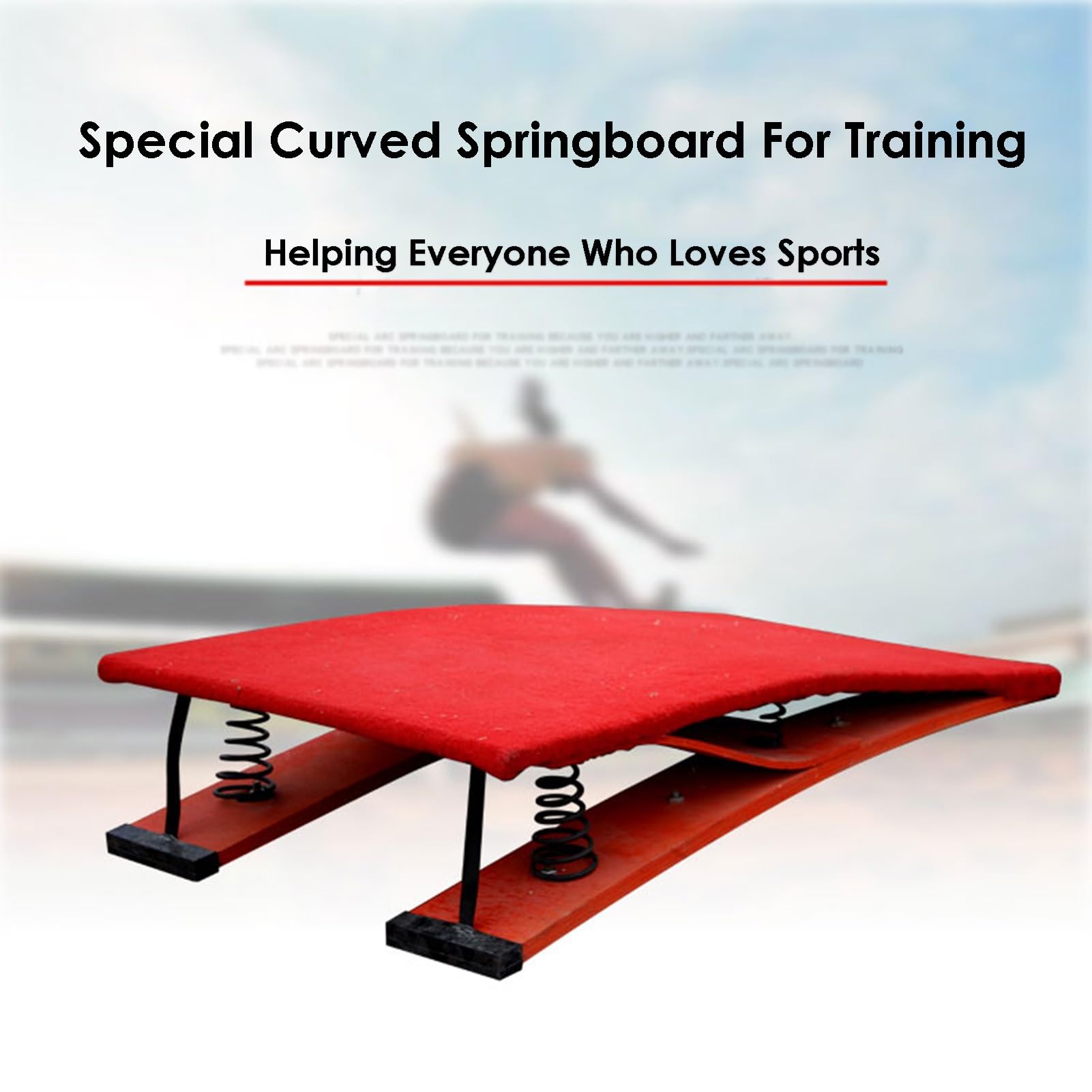 MRKU Trampolino da Ginnastica, Portatile, Curvo, con Pedale a Molla, per salti mortali, per Palestra Scolastica e Domestica, con Portata di 50 kg.