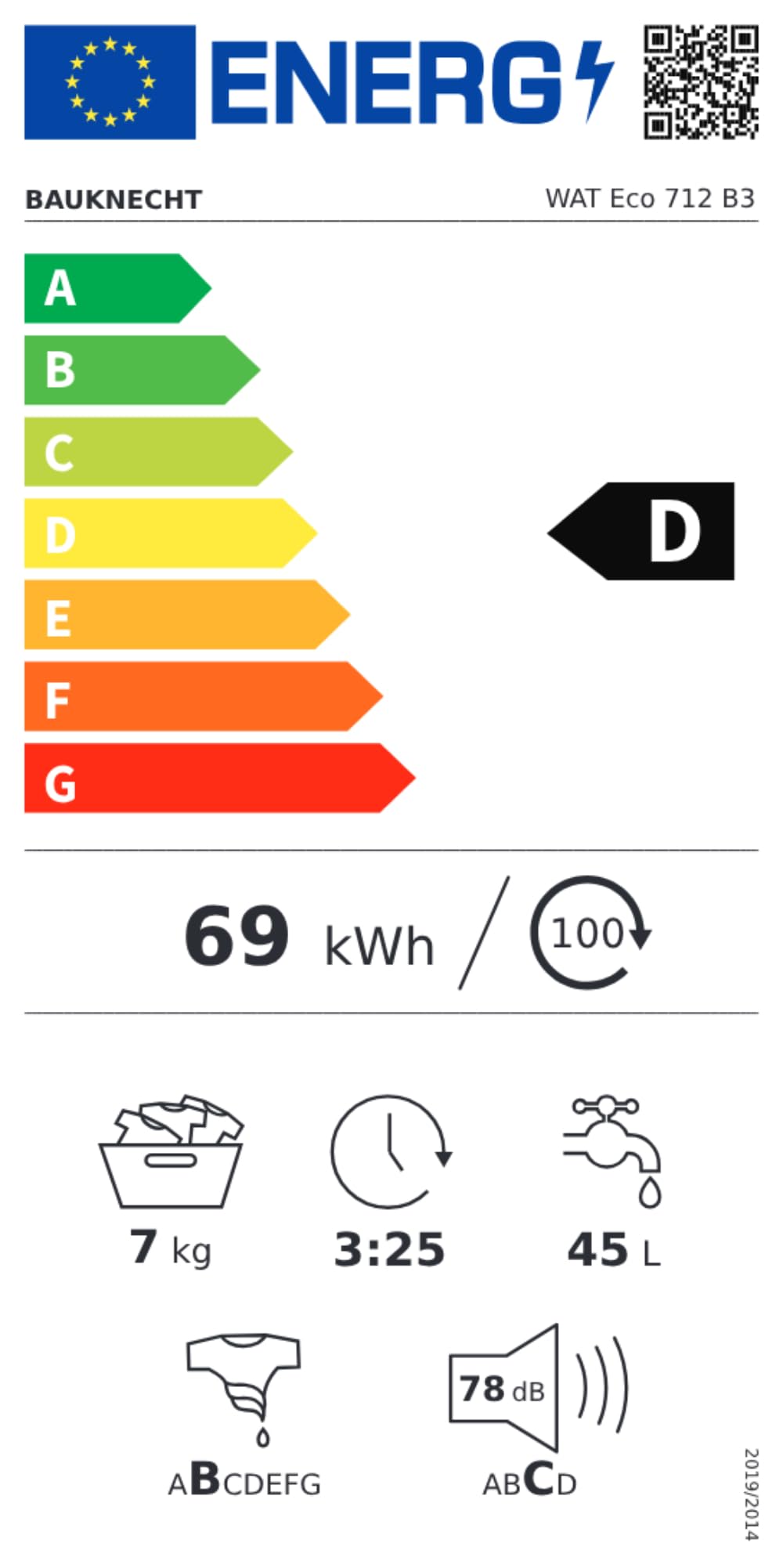 Bauknecht WAT Eco 712 B3 Toplader-Waschmaschine/6 kg/1200 UpM/Vollwasserschutz/Automatische Trommelpositionierung/SoftOpening/FreshFinish/Kurz 30/Intensivspülen/Wolleprogramm/Startzeitvorwahl