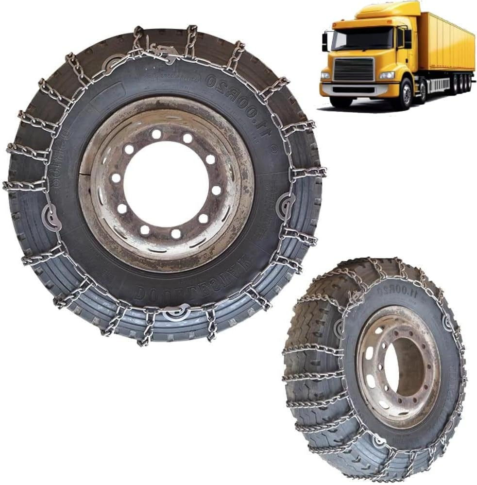 9mm Set of 2 Heavy Duty Snow Chains for Suvs and Cars Skid Traction Chains High Strength Manganese Emergency Use for Tire Reliable in Sandy road 7.00-16 2pcs 10R22.5