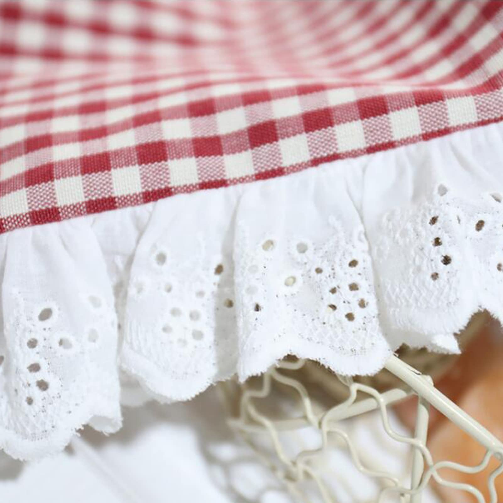 Scheibengardine Aus Baumwolle – Landhausstil Mit Stickerei | Halbverdunkelung | Für Küche, Wohnzimmer & Balkon
