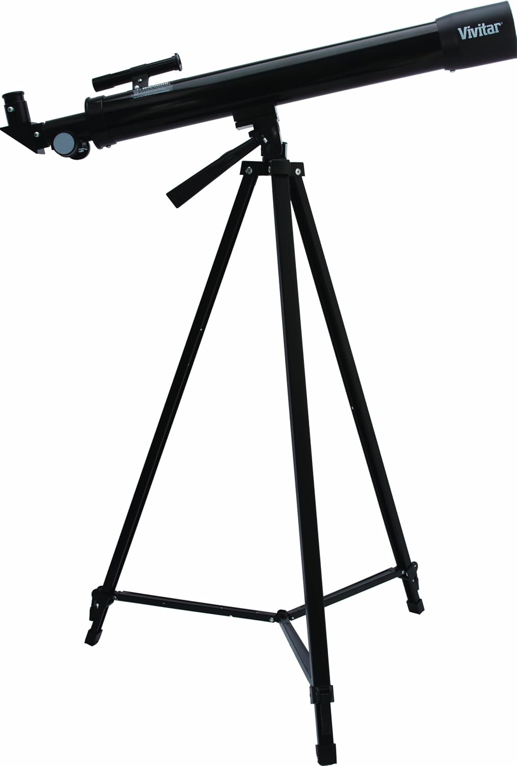 Vivitar Refractor Telescope fully assembled on its tripod, ready for use.