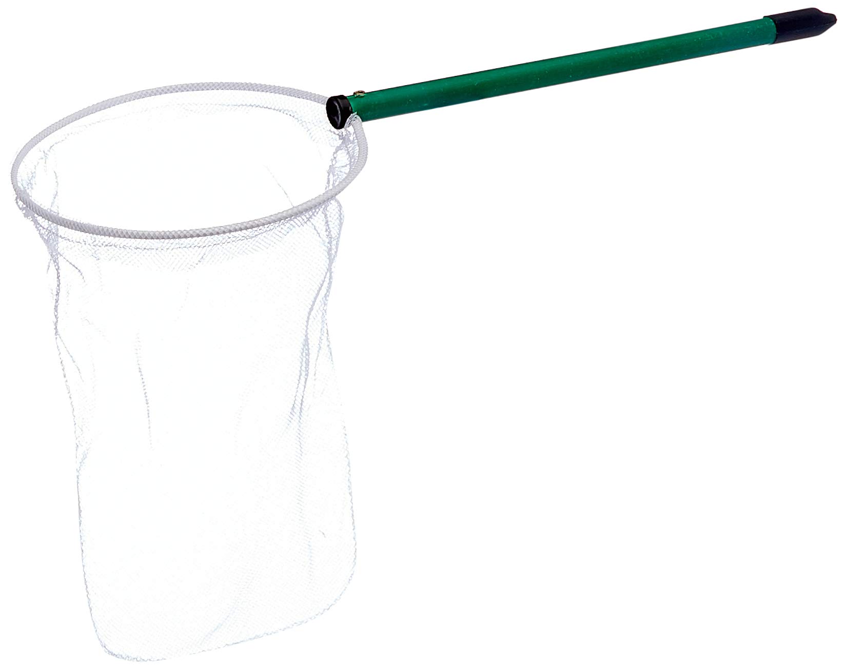 Nobby Bird fishing net tulle No. 2; handle 30 cm; tulle head Ø18 cm x 36 cm, green, black, white