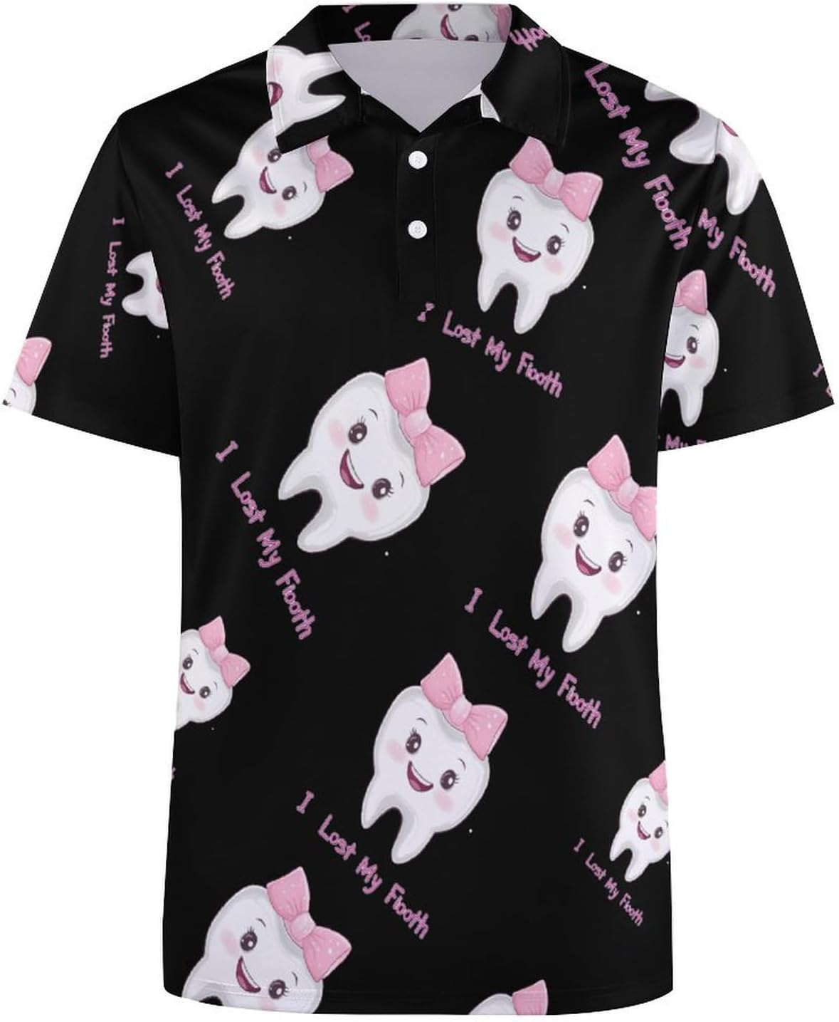 I Lost My First Tooth Womens Golf Polo Shirts Summer Short Sleeve Collared 3 Buttons T Shirt Activewear Tops