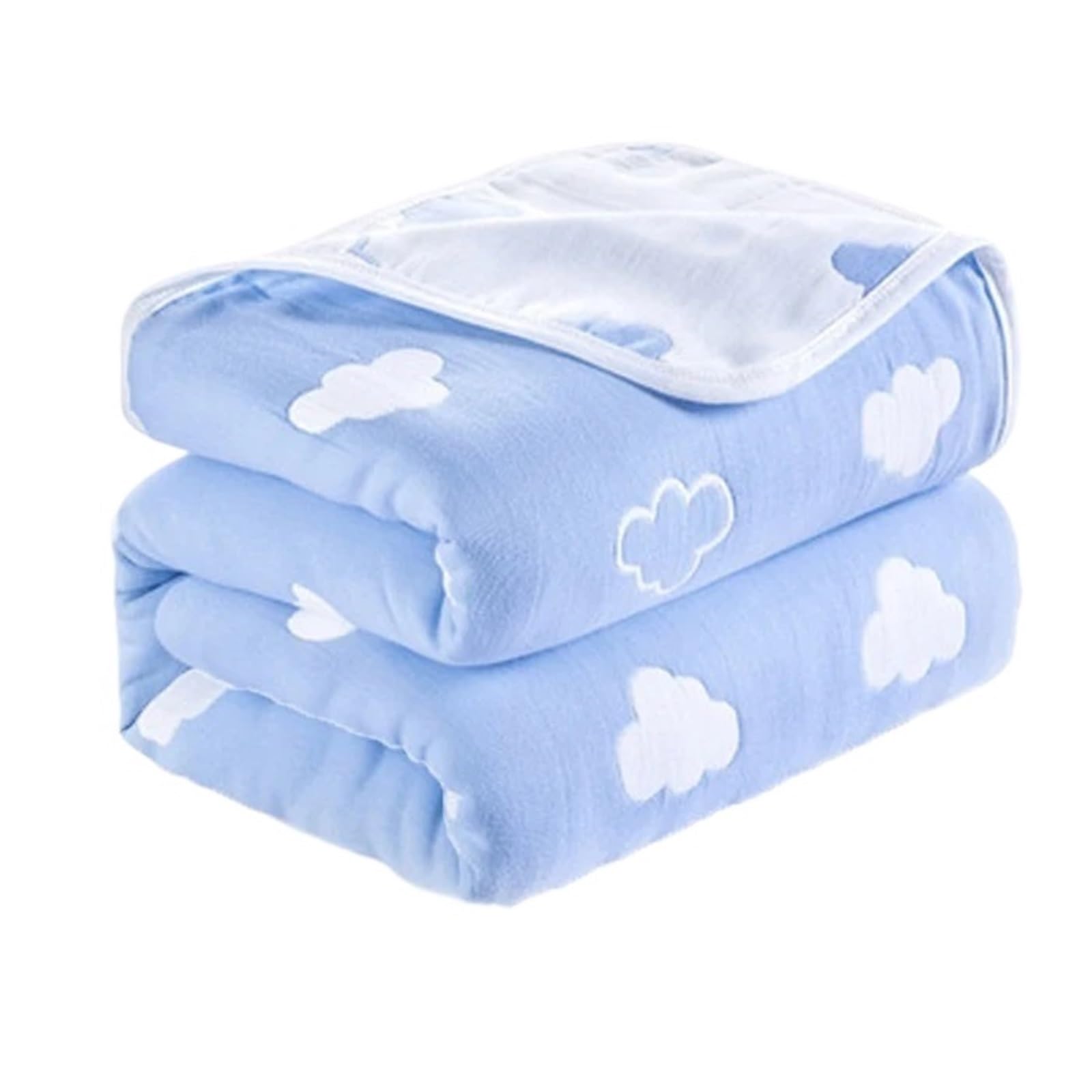 HKSDKABOP Muslin Throw Blanket, 6-Layer Cotton Chiffon, Multiple Sizes(Color5,180x200cm 1pc)