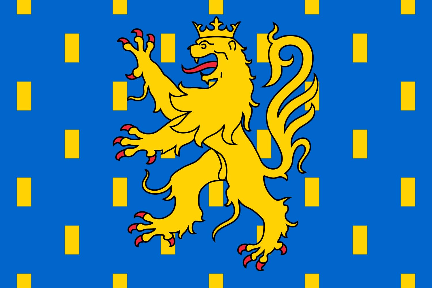Drapeau Franche-Comté XL format paysage grand format 2.16m² pour extérieur