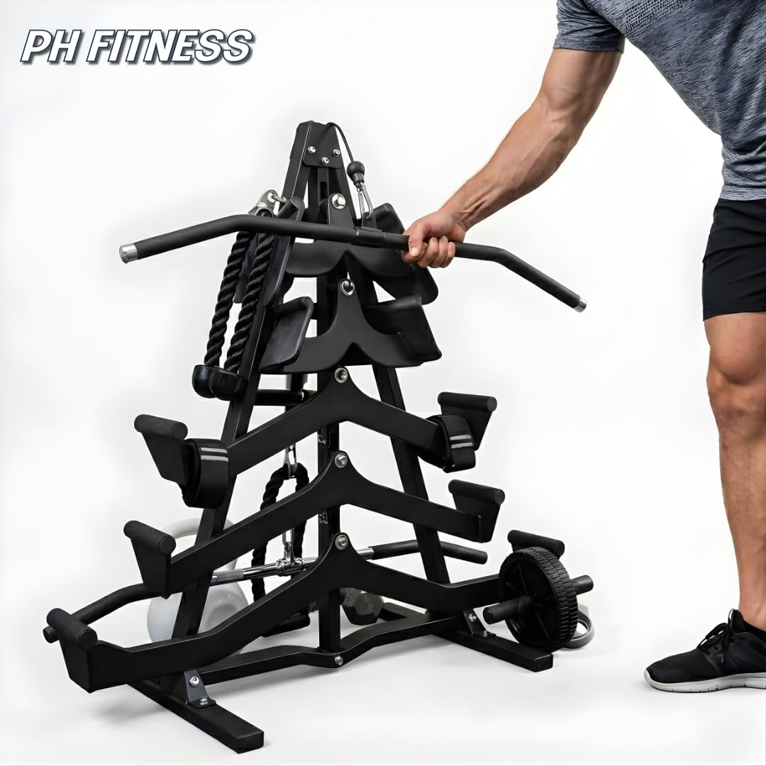 PH Fitness Set di accessori per cavi multipresa – 5 e 7 pezzi raccordi per cavi con allungamento A-Frame opzionale – Pulldown per l'allenamento della schiena