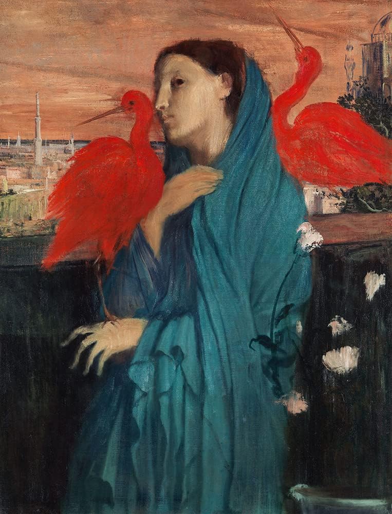 ArtDirect Young Woman with Ibis (1860-62) 15x20 UnFramed Museum Art Print Poster Ready for Framing by Edgar Degas (French, 1834-1917)