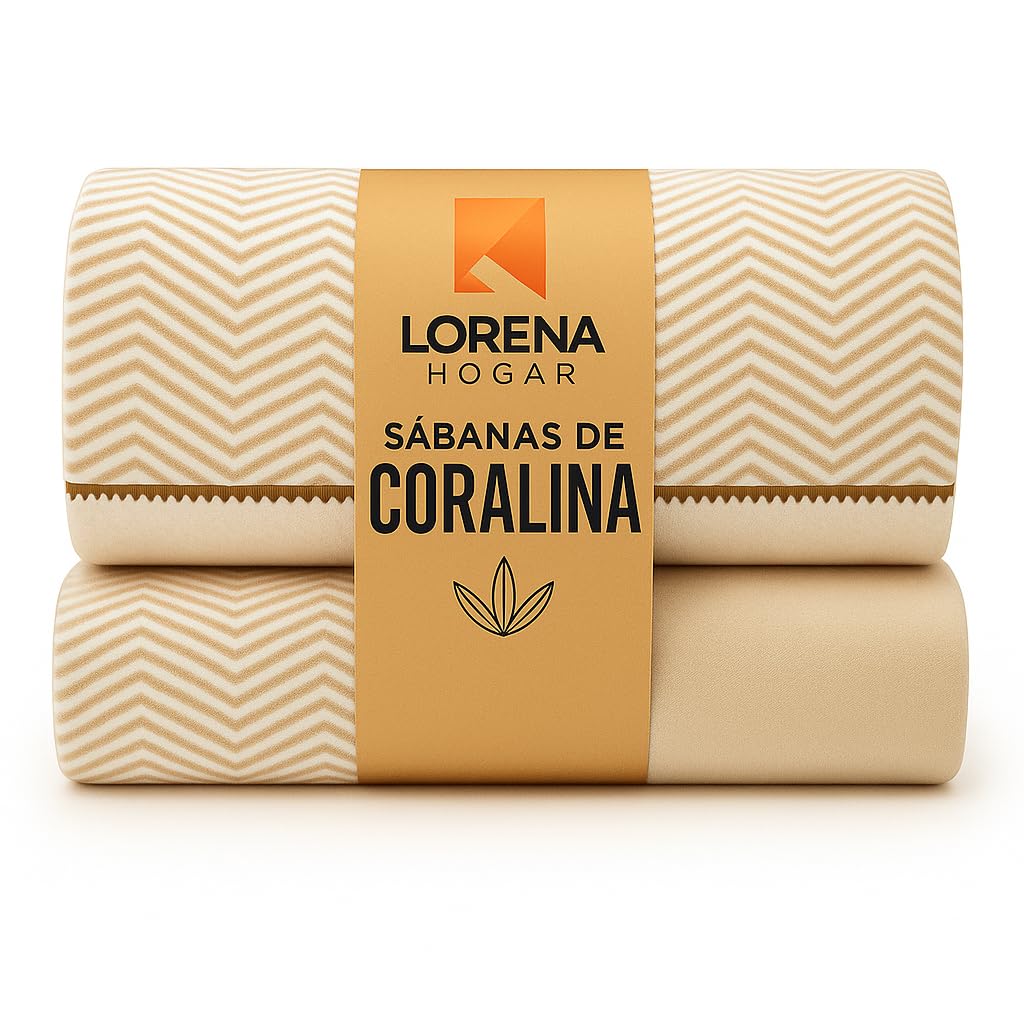 Juego de Sabanas Coralina 150 x 190 Invierno, Sábanas de Coralina para Camas de 150cm x 190/200cm, Ropa de Cama, Sabanas de Franela 150, Incluye 1 Funda de Almohada Enteriza. (Beige, Zig Zag)