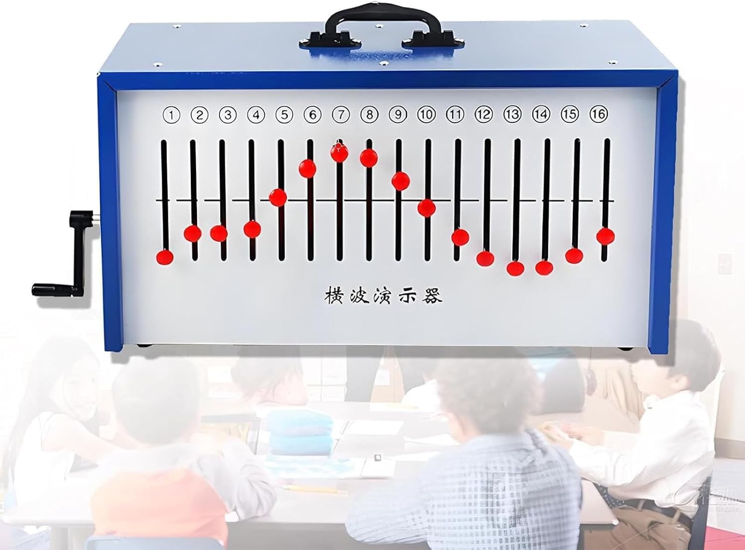 OLSKFUH Wave Demonstrator, Hand-Cranked Physics Teaching Tool With 16 Eccentric Wheel Shaft Holes For Classroom Demonstrations And Experiments