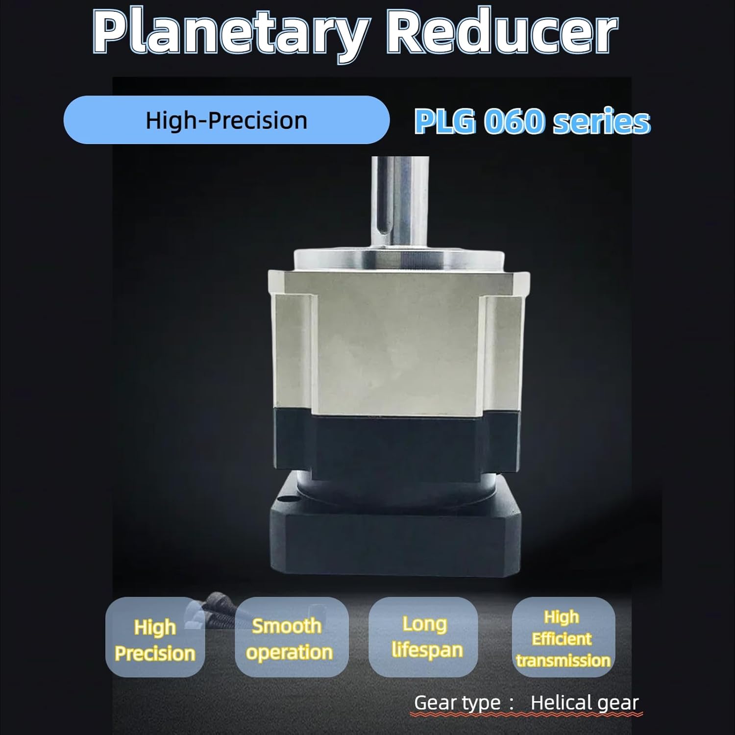 Nema 23 Planetary Gearbox Gear Ratio 5:1 Speed Reducer Backlash < 3 Arcmin 4000RPM Gear Head for 6.35mm/8mm Input Shaft Nema23 Stepper Motor, Reduction Box for CNC Router