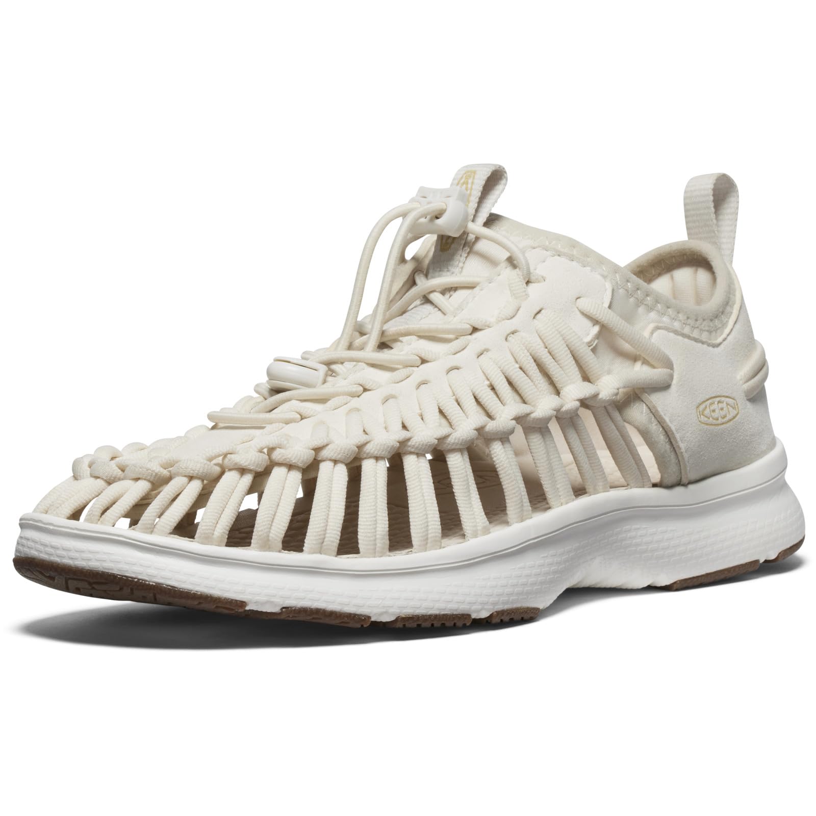 KEEN Uneek O3 - Sandalias transpirables de dos cordones para mujer, ajuste cómodo, abedul/blanco estrella, 41 EU