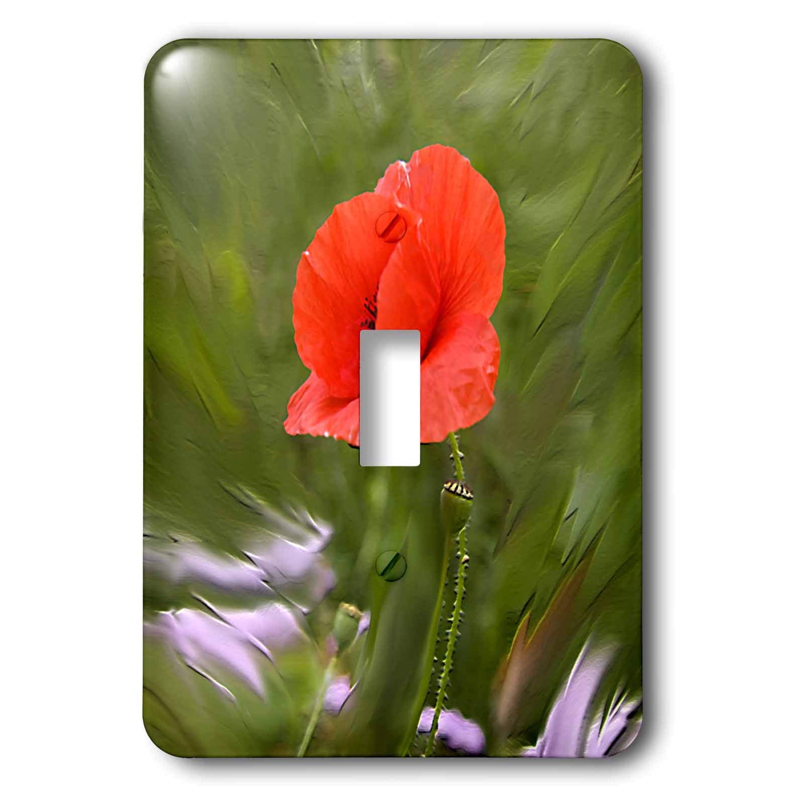 Interrupteur mural unique 3dRose lsp_4140_1 Field Poppy