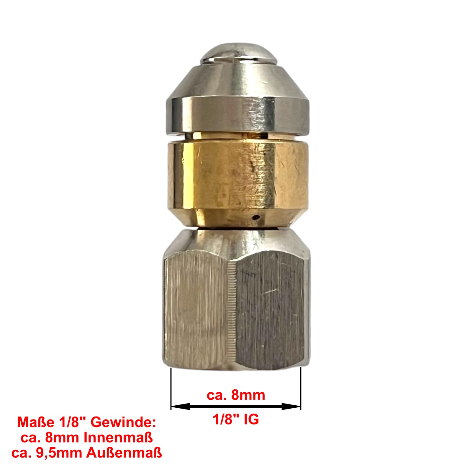 Buse De Nettoyage Canalisations Pour Nettoyeur Haute Pression - Filetage 1/8 Ou 1/4, Acier Inox Et Laiton - Pour Kärcher, Nilfisk... - 7