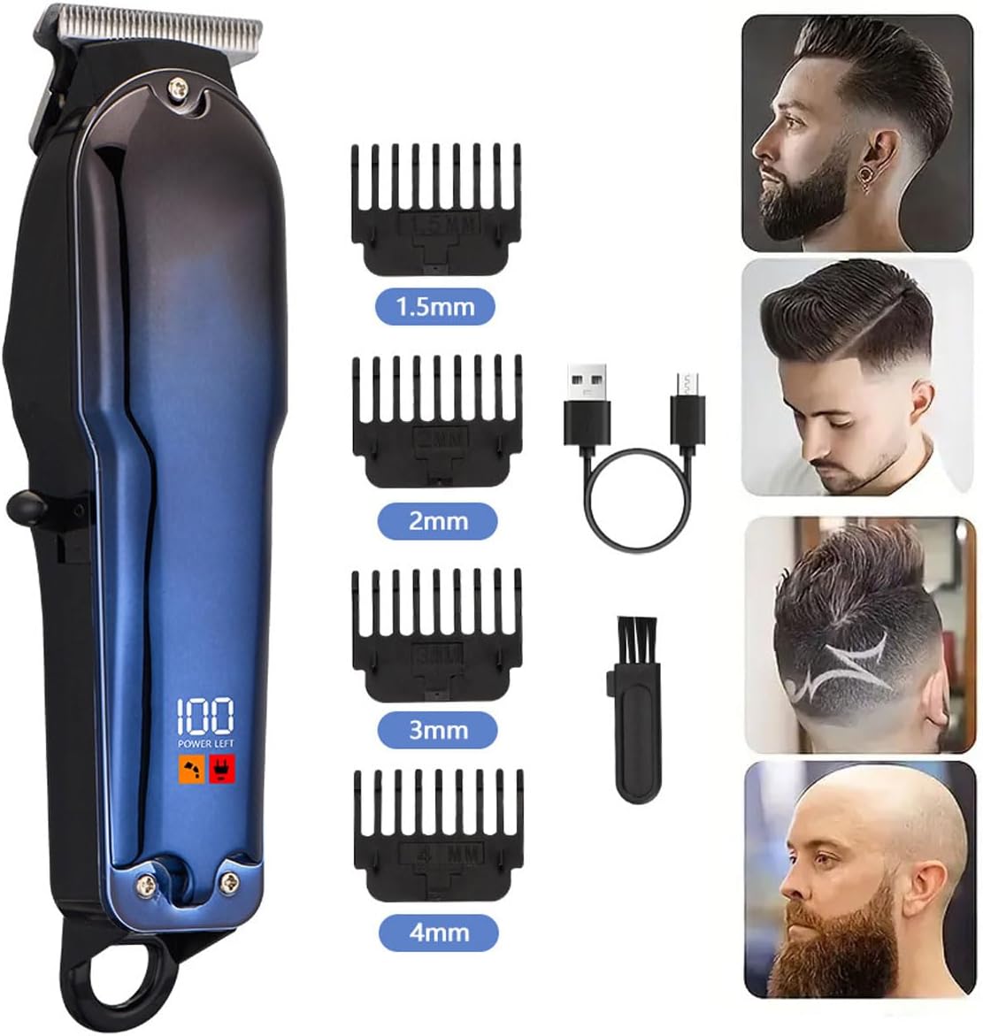 Electric Shaver for Men Electric Razor and Hair Clipper Trimmer for Men Rechargeable Shavers with Nose Trimmer Sideburns.