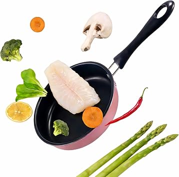 4.7 Inch Mini Non-Stick Skillet - 5-Layer Coating, Dishwasher Safe, Induction & Gas Compatible - Perfect for Camping, RV, Omelets, Pancakes & Healthy Cooking Pink