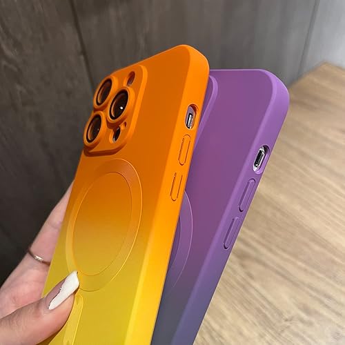 Miniatura 8 de Funda compatible con iPhone 11 compatible con MagSafe, bonita funda de color degradado para mujer, TPU suave a prueba de golpes, con protector de