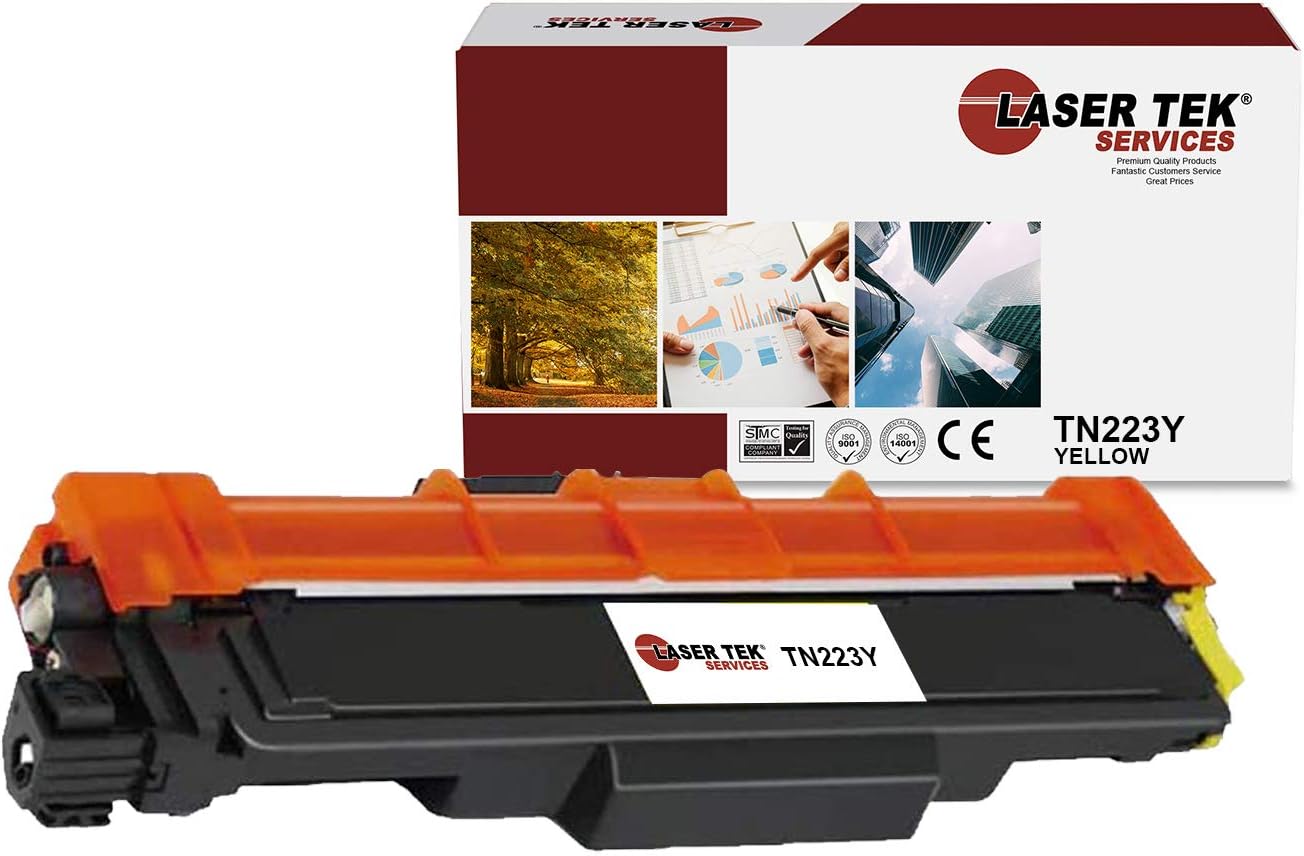 Laser Tek Services Compatible Toner Cartridge Replacement for Brother TN-223 TN223Y Works with Brother HLL3210CW L3230CDW, DCPL3510CDW Printers (Yellow, 1 Pack) - 1,300 Pages
