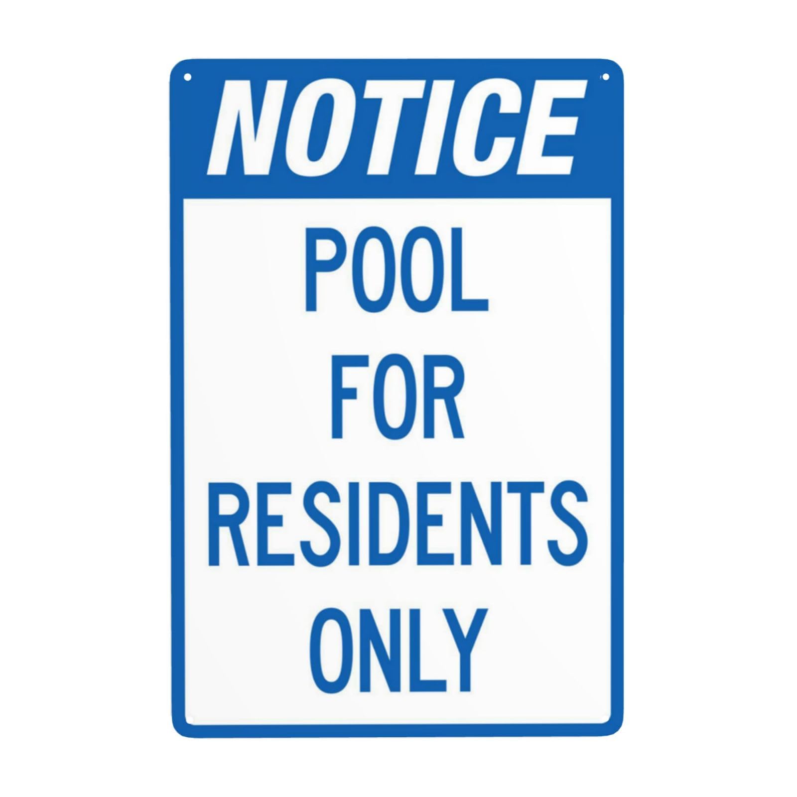 Community Retro Pool Regulation Sign, Exclusive Swimming Pool Only Open For Local Residential Residents Use 8x12 Inch