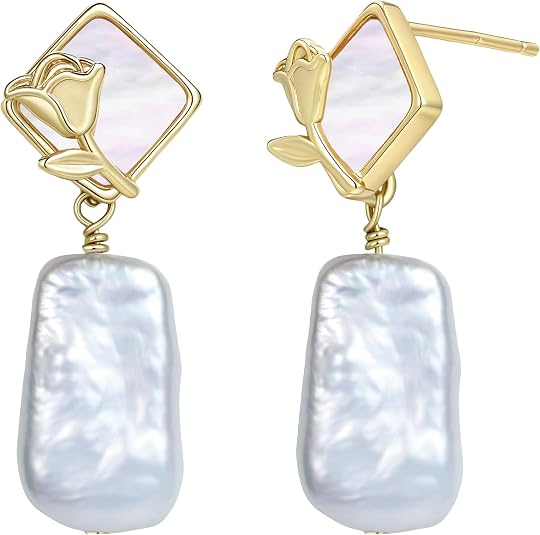 Baroque Handcrafted Floral Pearl Earrings for Women