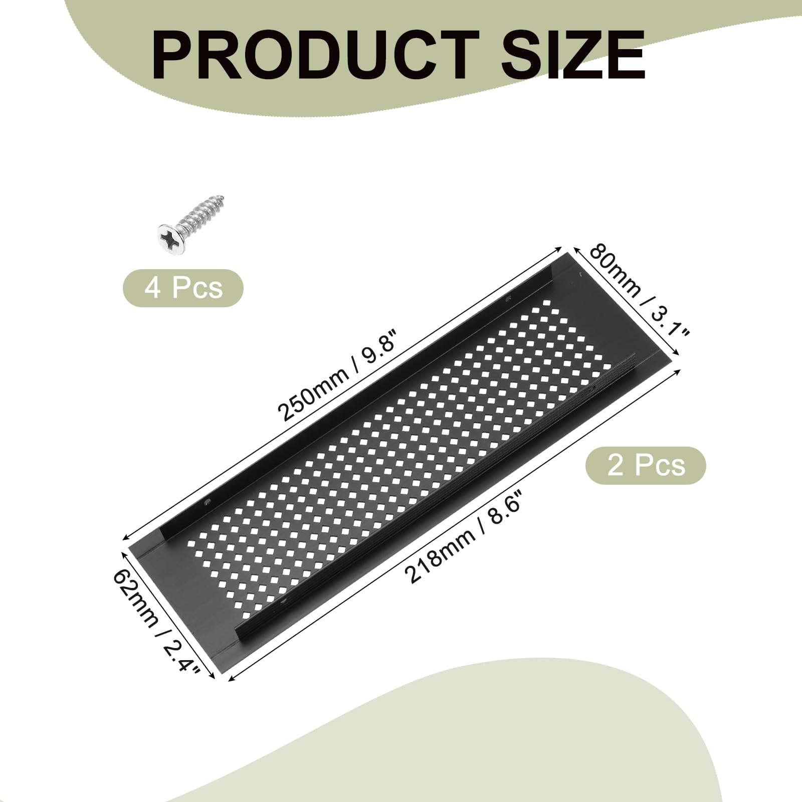 PATIKIL 10 x 3 Inch Door Air Vent Cover - Image 2
