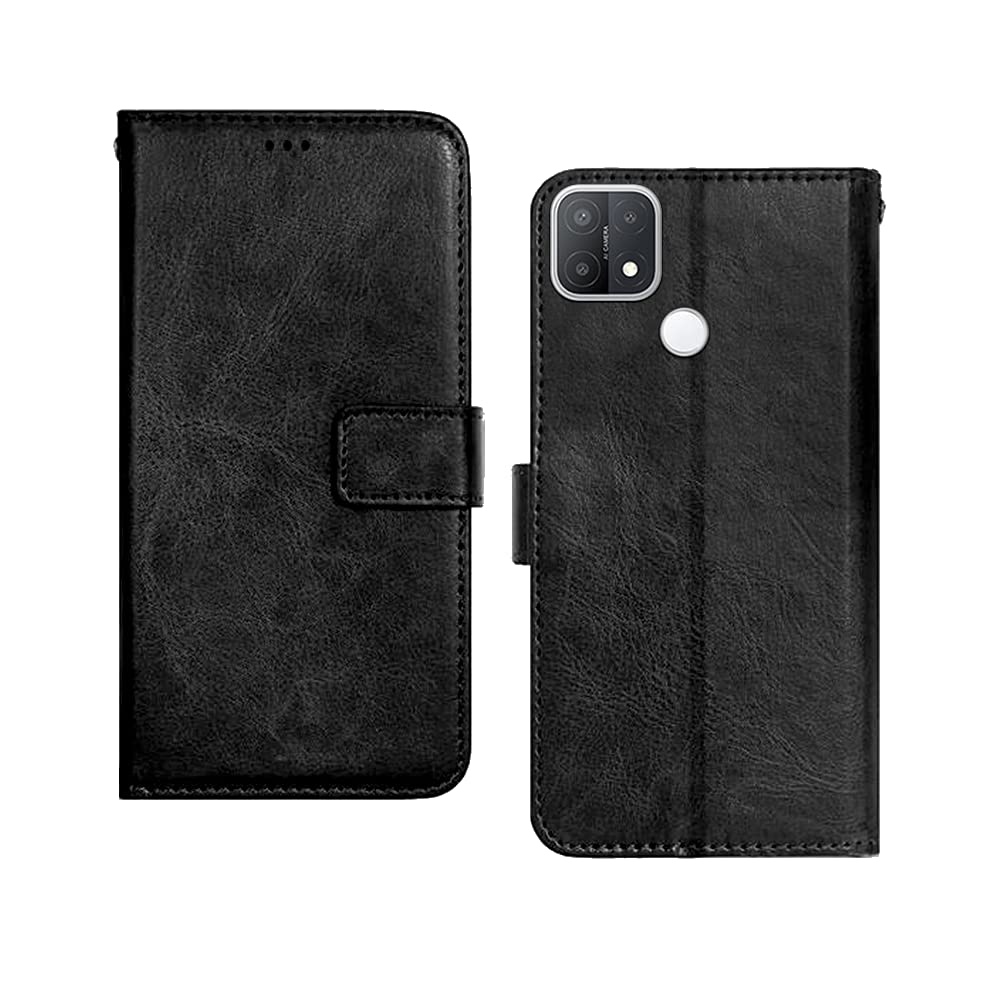 Pinaaki Enterprises Pinaaki Oppo A15s Black Flip Cover Case - Image 1