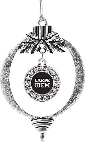 Miniatura 192 de Inspired Silver - My Vintage Initials - Adorno con dije de letra V - Adornos navideños de círculo plateado con joyas de circonita cúbica