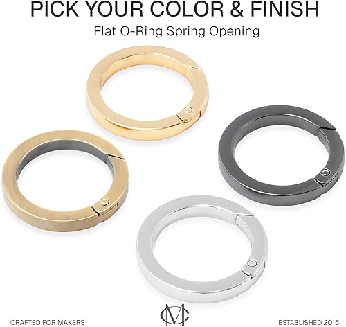 Miniatura 9 de CRAFTMEMORE Anillo de metal con apertura de resorte para hacer anillos tóricos con borde en ángulo a presión, 2 piezas SCOF (1 pulgada, plomo)