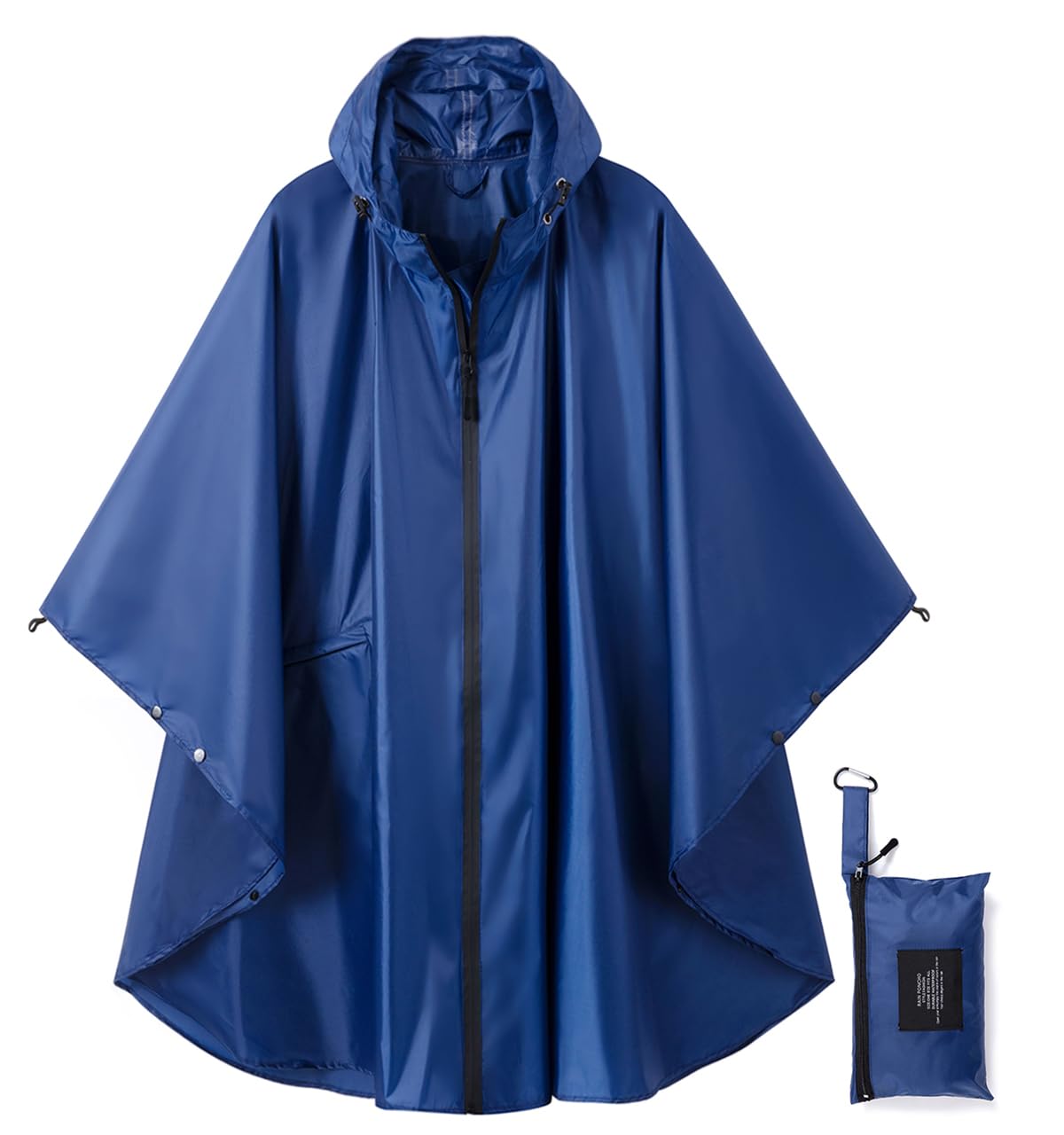 Rain Poncho Jacket Coat Hooded Zipper Style for Women/Men/Adult with Pocket