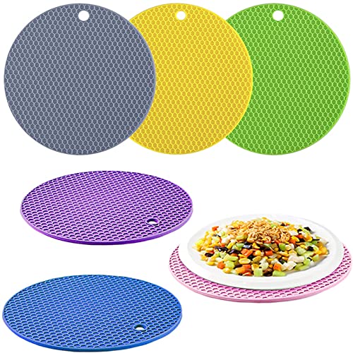 5-teiliges Set Topfschoner Aus Polyester – Graue Pfanneneinlagen Zum Stapeln, 38,1 & 27,9 Cm