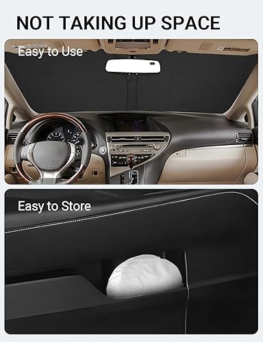 Vista 500 de Proadsy Parasol para parabrisas para BMW X1 F48 2016-2022 de 4 capas plegable, protector de parasol frontal que bloquea los rayos UV y mantiene