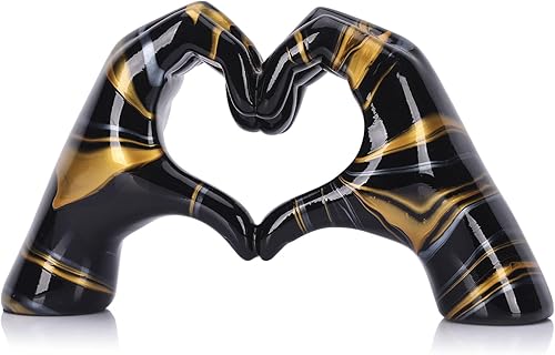 LCCCK Escultura de gesto de mano, decoración romántica de estatua, letrero de amor moderno, en forma de corazón, estatua de gesto de dedo, boda para