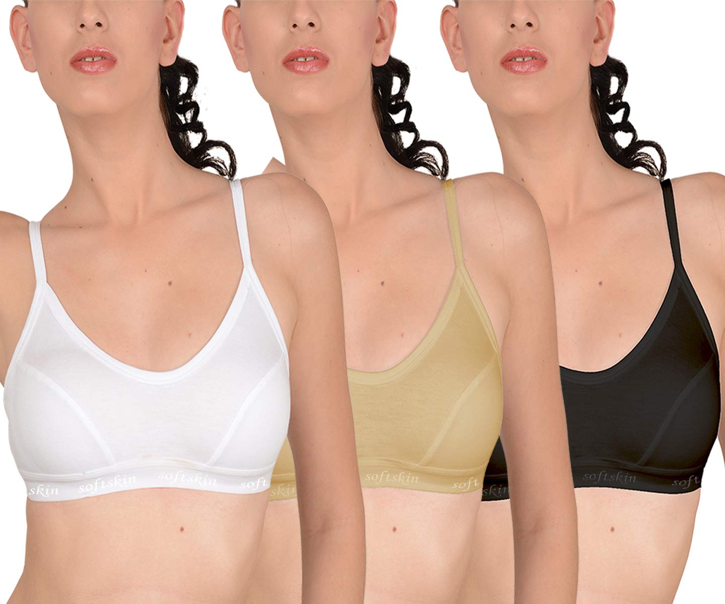 Women's Cotton Non-Wired Sports Bra (Pack of 3)-image-32