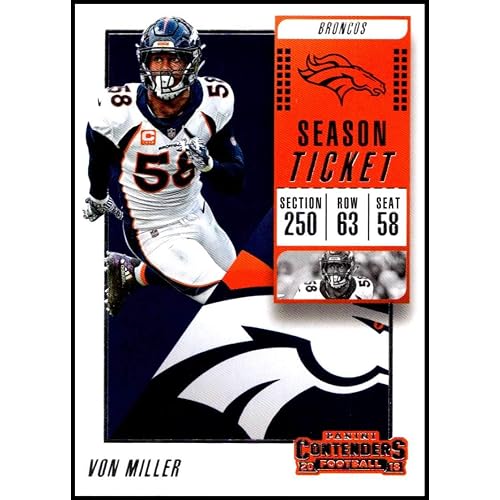 2018 Panini Contenders Season Tickets Football #70 Von Miller Denver Broncos Official NFL Trading Card