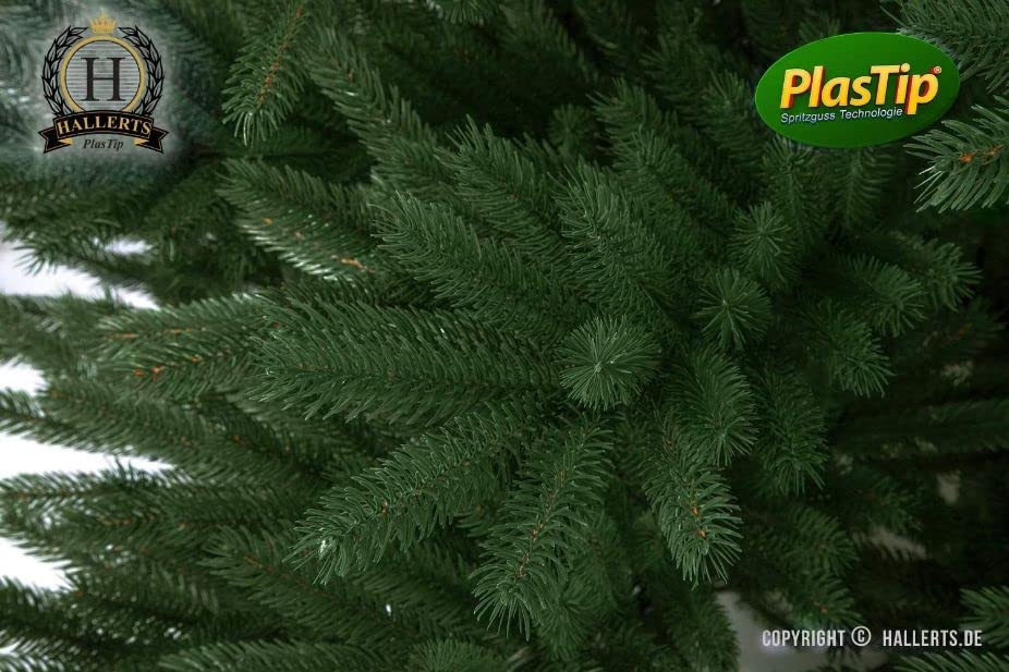 Amazon.de: Original Hallerts Spritzguss Weihnachtsbaum Richmond 210 cm  Edeltanne - Christbaum zu 100% in Spritzguss PlasTip Qualitt - schwer  entflammbar nach B1 Norm, Material TV und SGS geprft