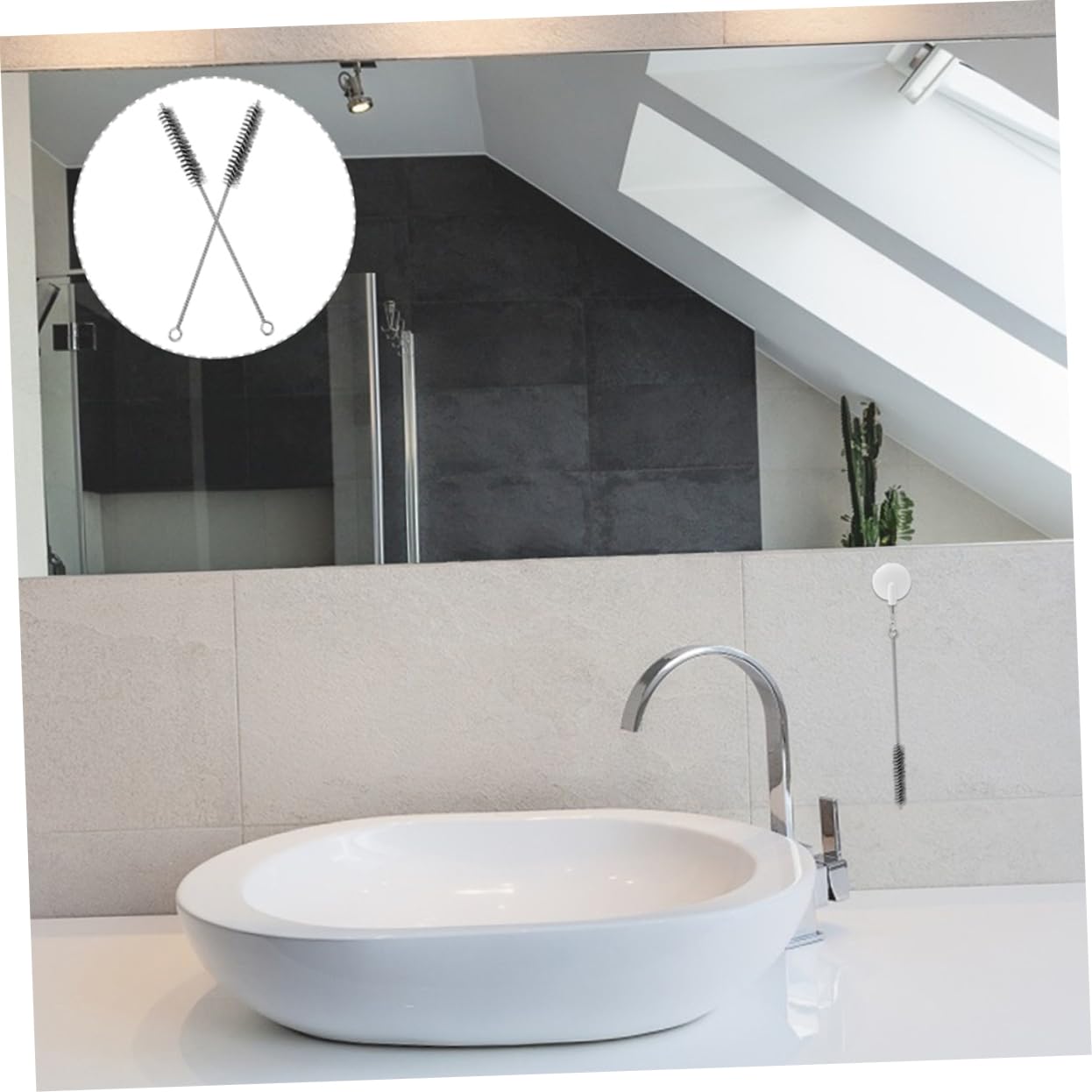 HOMOCONO 10pcs Tube Wire Long Handle Drain Brush Coil Brush Stainless Steel for Tube Wire Tube Clean