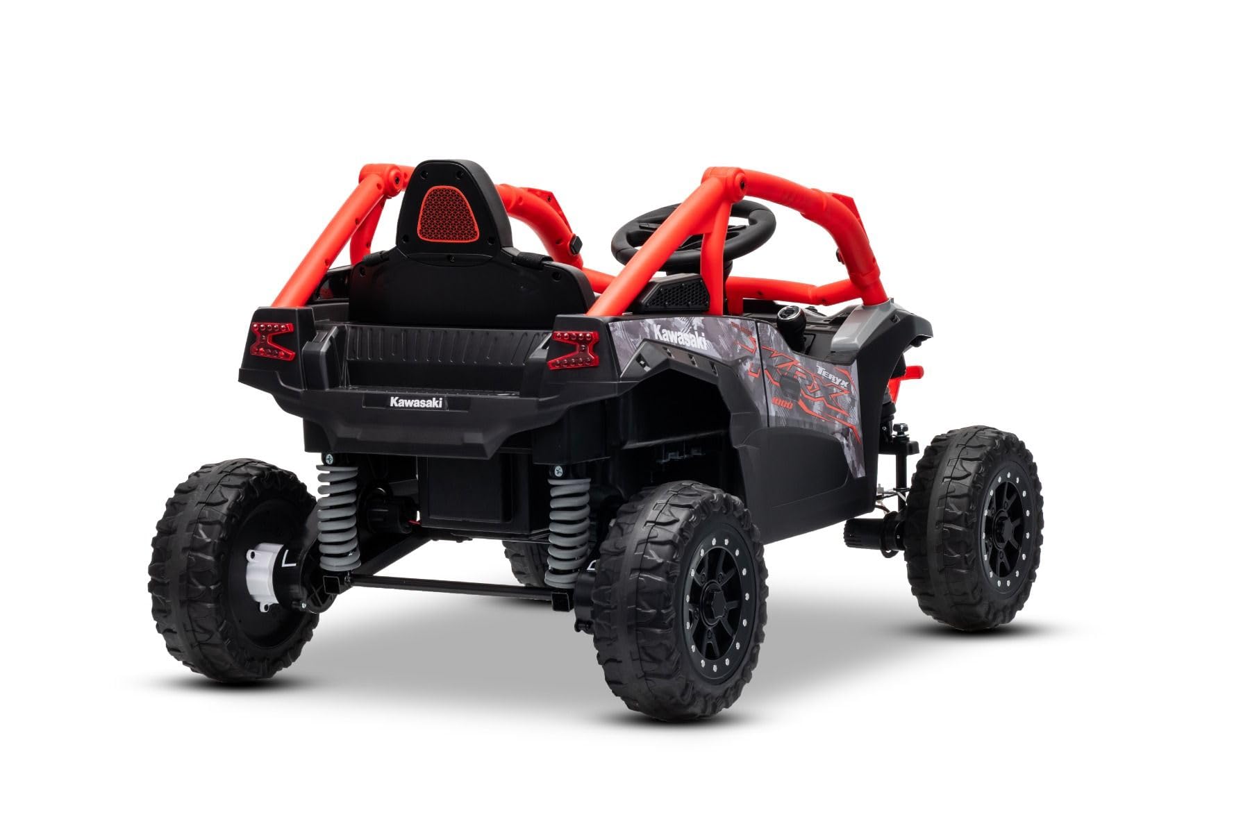 Kawasaki TERYX KRX 1000 12 V elektryczny samochód dziecięcy, jednoosobowy, zawieszenie tylnej osi, pilot zdalnego sterowania 2,4 GHz, akumulator litowy, 2 silniki 25 W, otwierane ramy ochronne