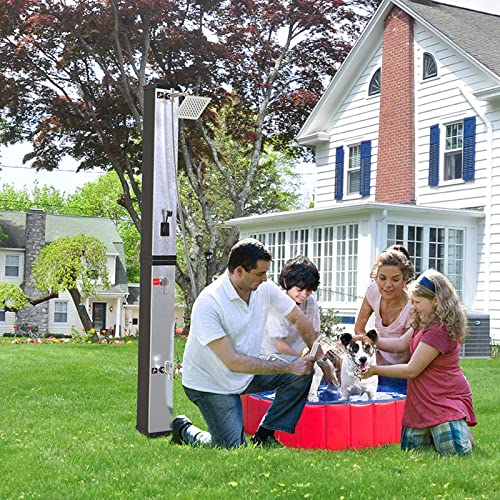 AMGYM Solar Outdoor Shower Mirror Stainless Steel Outdoor Solar Shower