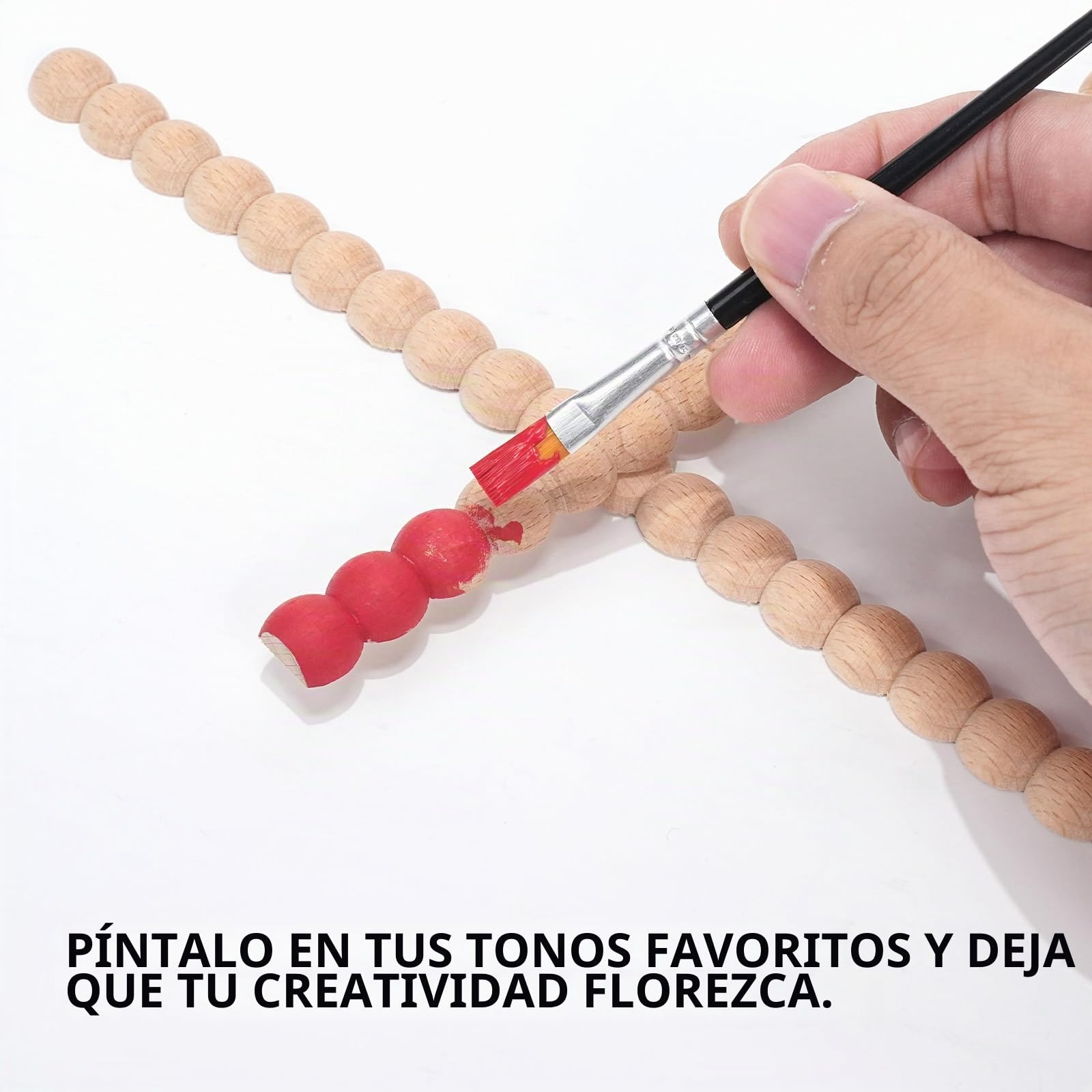12 Piezas Molduras de Madera con Perlas, Madera de Haya sin Tratar, 40 × 1,4 × 0,7 cm, Listones Decorativos para DIY, Marcos, Pared, Muebles, Puertas y Ventanas (Pintable, Madera Natural)