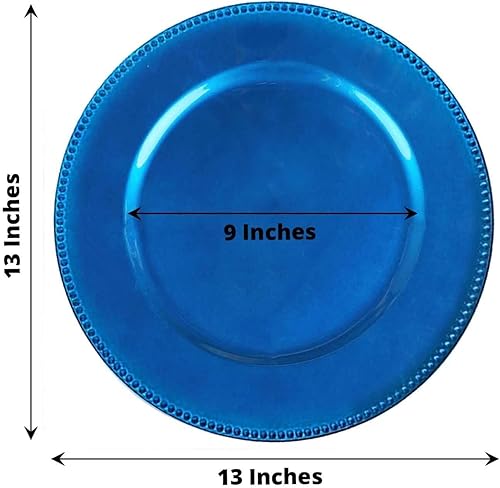 Vista 37 de Efavormart - 6 platos de carga redondos con cuentas negras de 13 pulgadas para decoración de mesa, vacaciones, boda, catering, decoración de eventos