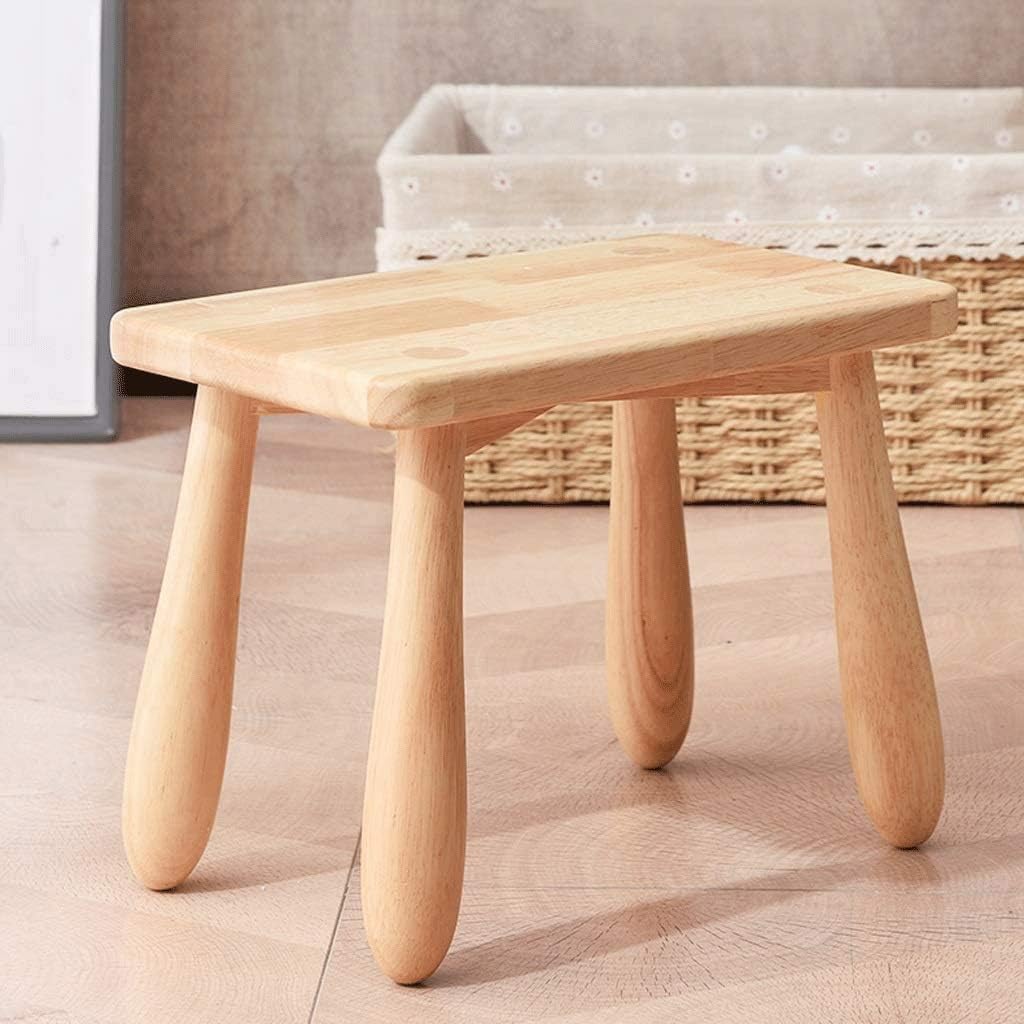 Wood Stool –Can Be Painted, Stained and Embellished - Decorate to Match Kitchen, Living Room, Bathroom(26 * 22.5cm)