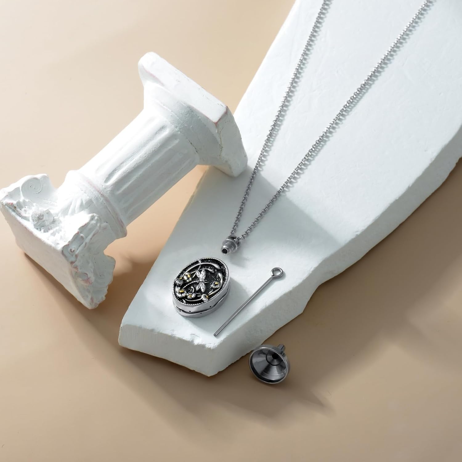 Urn Necklaces for Ashes 925 Sterling Silver Pet/Butterfly/Dragonfly/Tree of Life/Hummingbird/Cardinal/Sunflower Dog Cat Cremation Jewelry with Funnel Filler Kit for Women Human Pets - Image 3