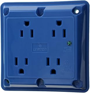 Leviton 5480-BU 15-Amp 125-Volt 4-In-1 Receptacle, Blue