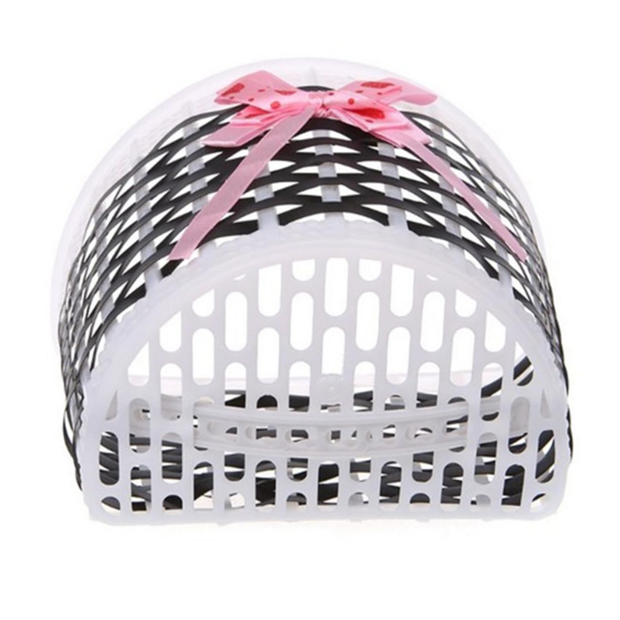 HEMOTON Lovely Bike Basket for Knitted Bowknot Front Basket Black Durable Crash Resistant for Bicycles Versatile Household Use