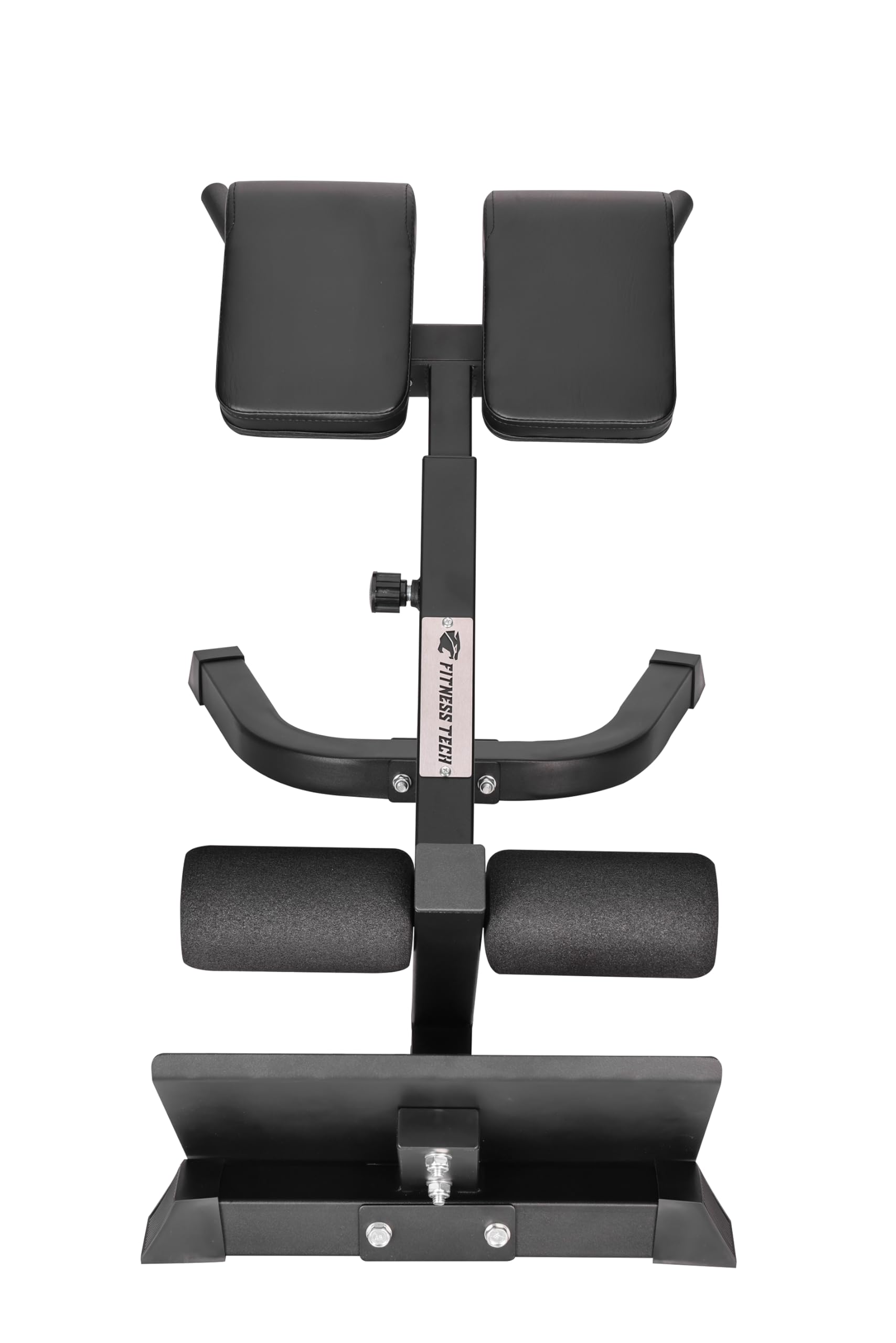 Banco de Extensión Lumbar para Ejercicios, Silla Romana para Espalda Baja Negra Ajustable en Altura, 126 cm x 63.5 cm x 75-60 cm, con Almohadillas Acolchadas, para Entrenamiento de Espalda