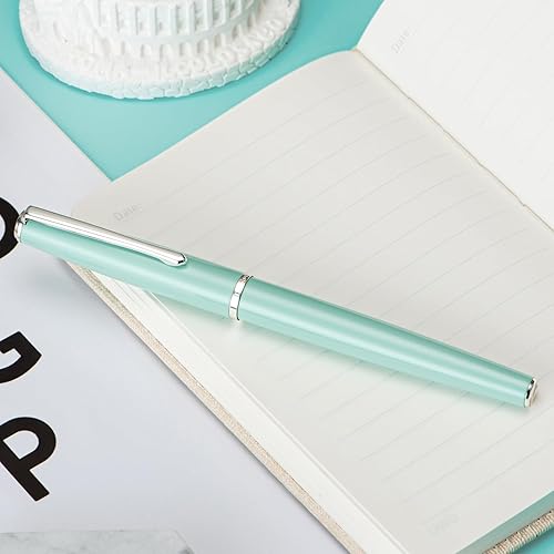 Miniatura 7 de Hongdian 920S - Pluma estilográfica verde meta, pluma clásica de punta fina iridio con convertidor de tinta