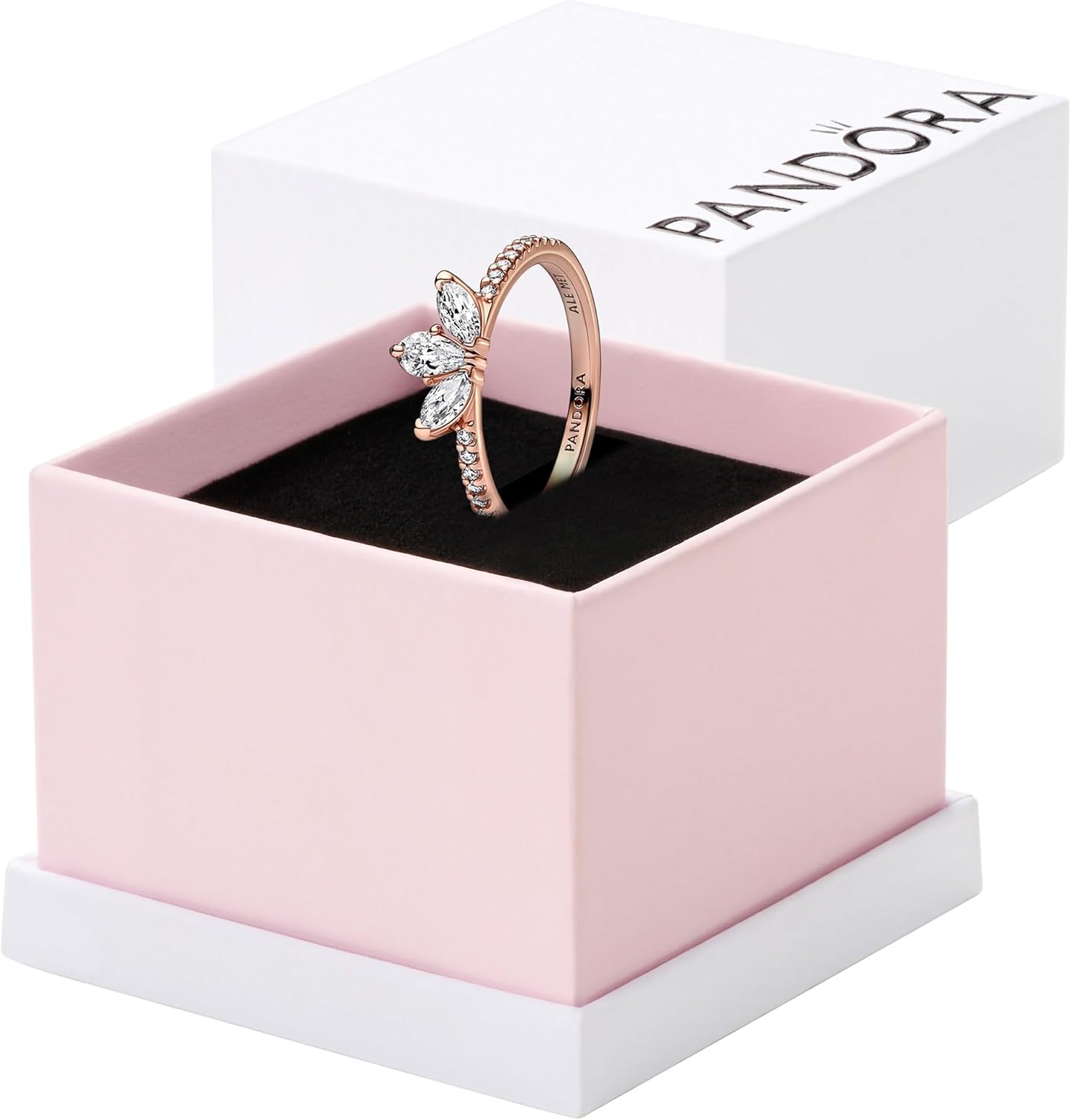 PANDORA Sparkling Herbarium Cluster Ring - Ring for Women - Layering or Stackable Ring - Gift for Her - Clear Cubic Zirconia - With Gift Box