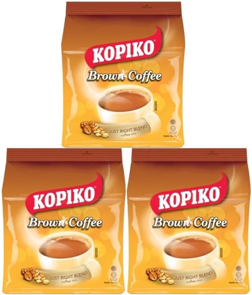 Kopiko Brown Coffee Mix Malaysia Instant Coffee 10 Sachets 275g (Pack of 3)