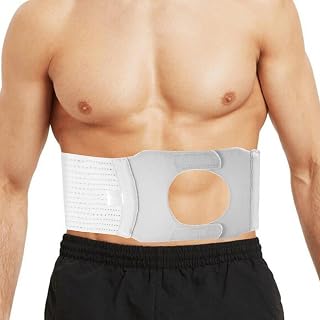 Ostomy Support Belt, Adjustable Stoma Support Belt Medical Ostomy Hernia Belt, Universal Ostomy Belt, Abdominal Ostomy Hernia Binder Supplies, Ileostomy Belt Helps Protection Ostomy Bag(Gray,L)