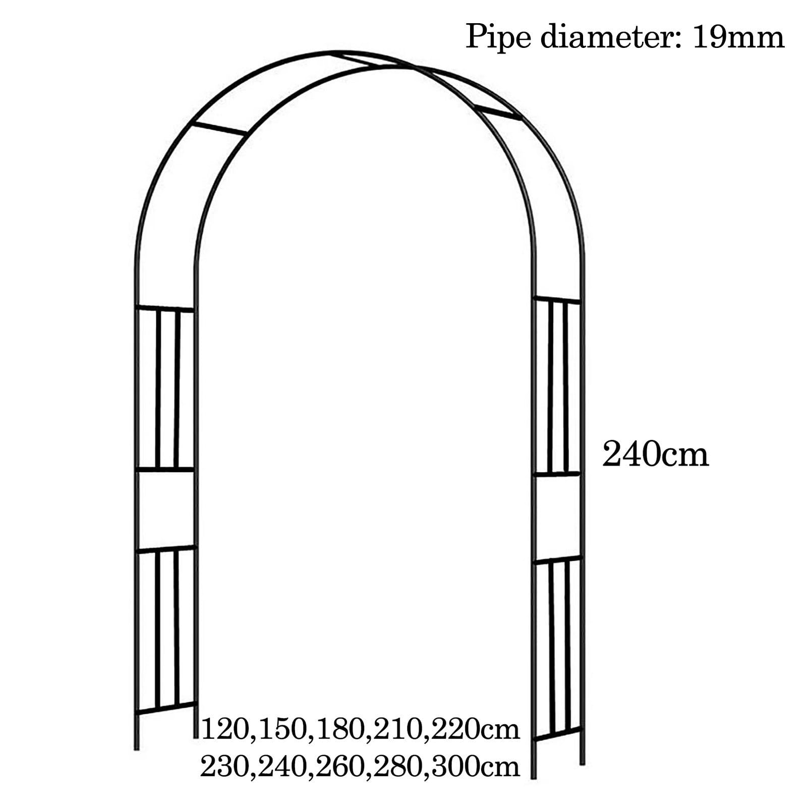 Telaio per arco nuziale in metallo resistente con basi per piante rampicanti da giardino all'aperto, decorazione per cerimonie, pergolato in acciaio resistente alla ruggine