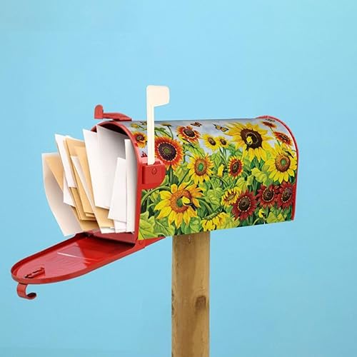 Miniatura 63 de Funda magnética para buzón de pájaros cardenales de invierno, tamaño estándar de 21 x 18 pulgadas, decoración de buzón de pájaro rojo de invierno